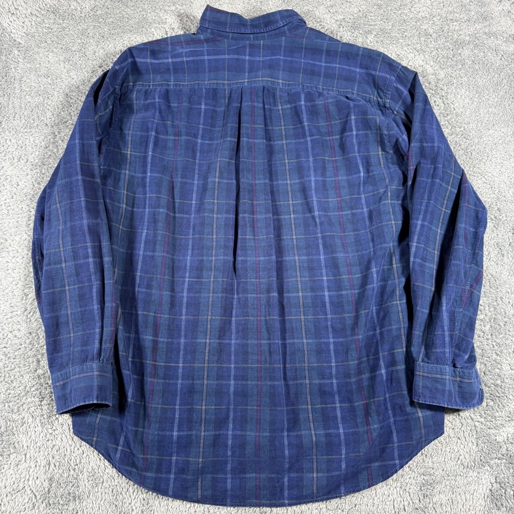 Vineyard Vines Button Down Shirt Mens XL Blue Corduroy Plaid Classic Fit Tucker - Picture 3 of 7
